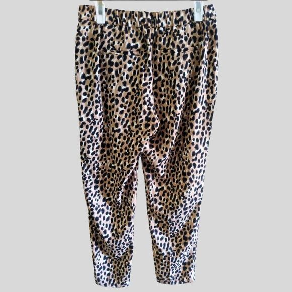 Banana Republic Hayden Pants Women’s Size 4 Beige Animal Print Tapered Ankle - Picture 3 of 12
